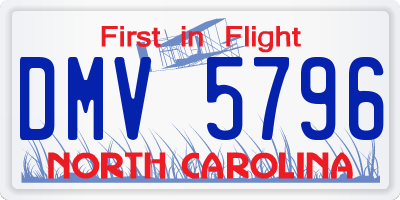 NC license plate DMV5796