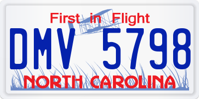 NC license plate DMV5798