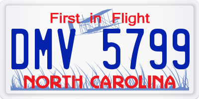 NC license plate DMV5799