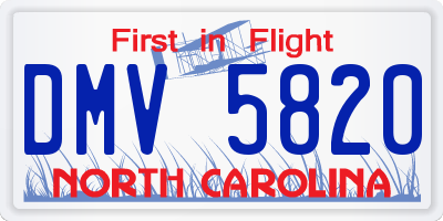 NC license plate DMV5820