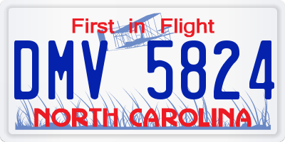 NC license plate DMV5824