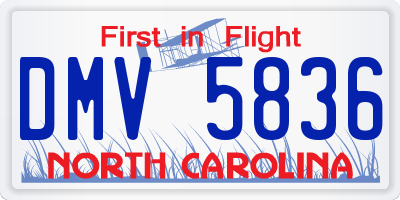 NC license plate DMV5836