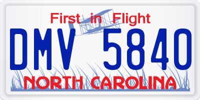 NC license plate DMV5840