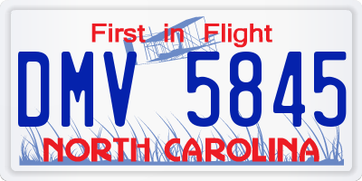 NC license plate DMV5845