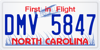 NC license plate DMV5847