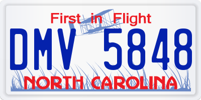 NC license plate DMV5848