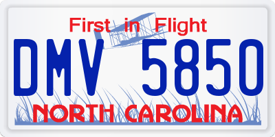 NC license plate DMV5850