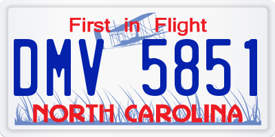 NC license plate DMV5851