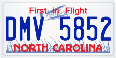 NC license plate DMV5852
