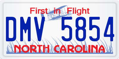 NC license plate DMV5854