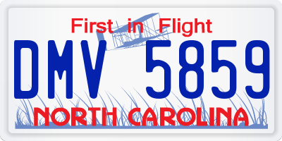 NC license plate DMV5859