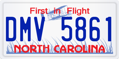 NC license plate DMV5861