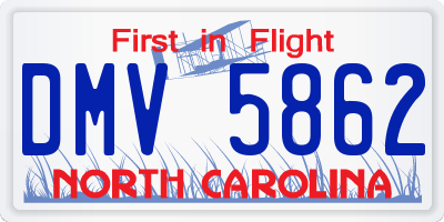 NC license plate DMV5862