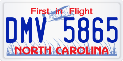 NC license plate DMV5865