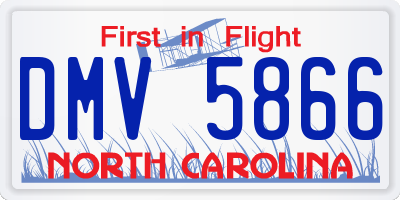 NC license plate DMV5866