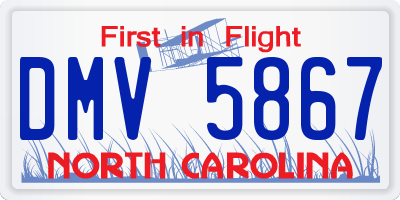 NC license plate DMV5867