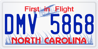 NC license plate DMV5868