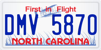 NC license plate DMV5870