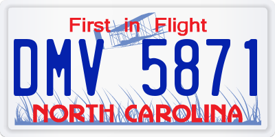 NC license plate DMV5871