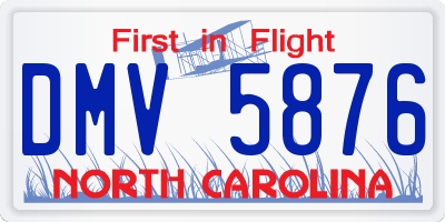 NC license plate DMV5876