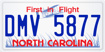 NC license plate DMV5877