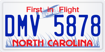NC license plate DMV5878