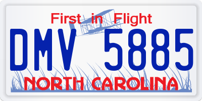 NC license plate DMV5885