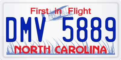 NC license plate DMV5889