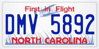 NC license plate DMV5892