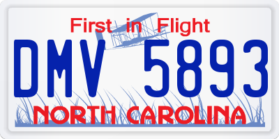 NC license plate DMV5893