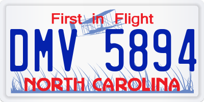 NC license plate DMV5894