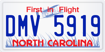 NC license plate DMV5919