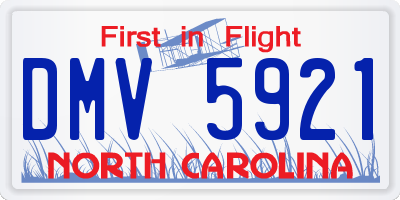 NC license plate DMV5921