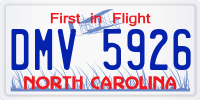 NC license plate DMV5926