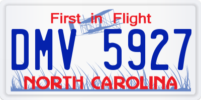 NC license plate DMV5927