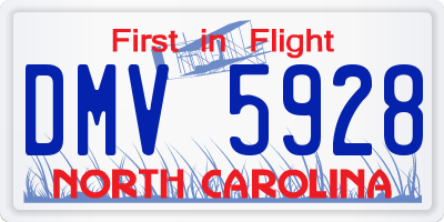 NC license plate DMV5928