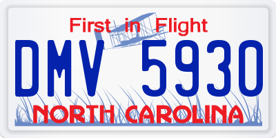 NC license plate DMV5930