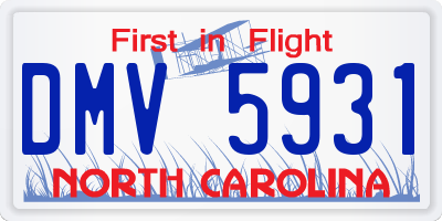 NC license plate DMV5931