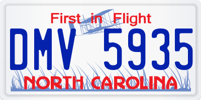 NC license plate DMV5935