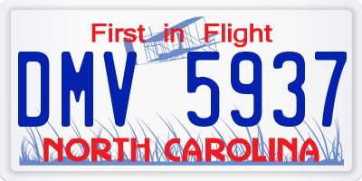 NC license plate DMV5937