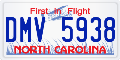 NC license plate DMV5938