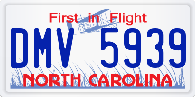 NC license plate DMV5939