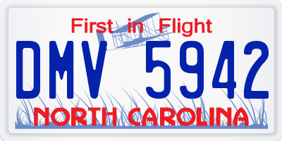 NC license plate DMV5942