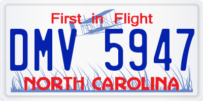 NC license plate DMV5947