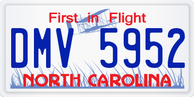 NC license plate DMV5952