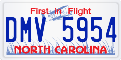 NC license plate DMV5954