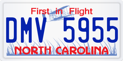 NC license plate DMV5955