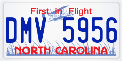 NC license plate DMV5956