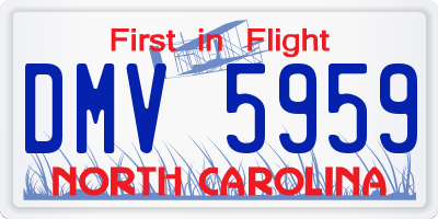 NC license plate DMV5959
