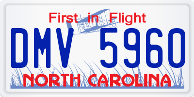 NC license plate DMV5960